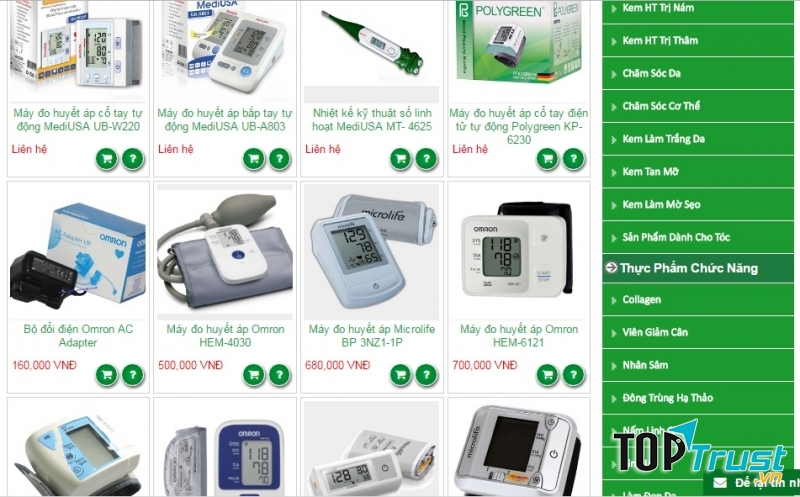 Các sản phẩm máy đo huyết áp của Hệ thống Nhà thuốc Việt