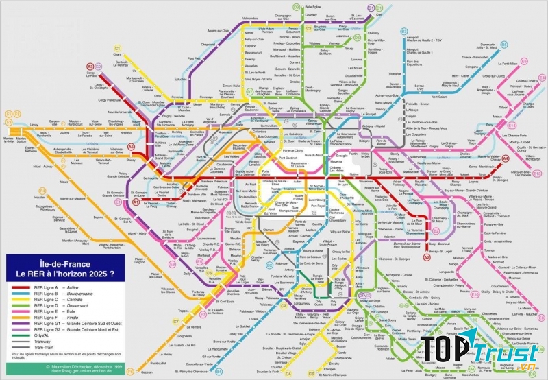 Bản đồ hệ thống tàu điện ngầm Paris