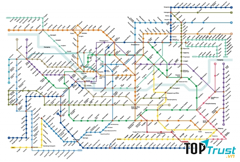 Bản đồ hệ thống tàu điện ngầm Seoul