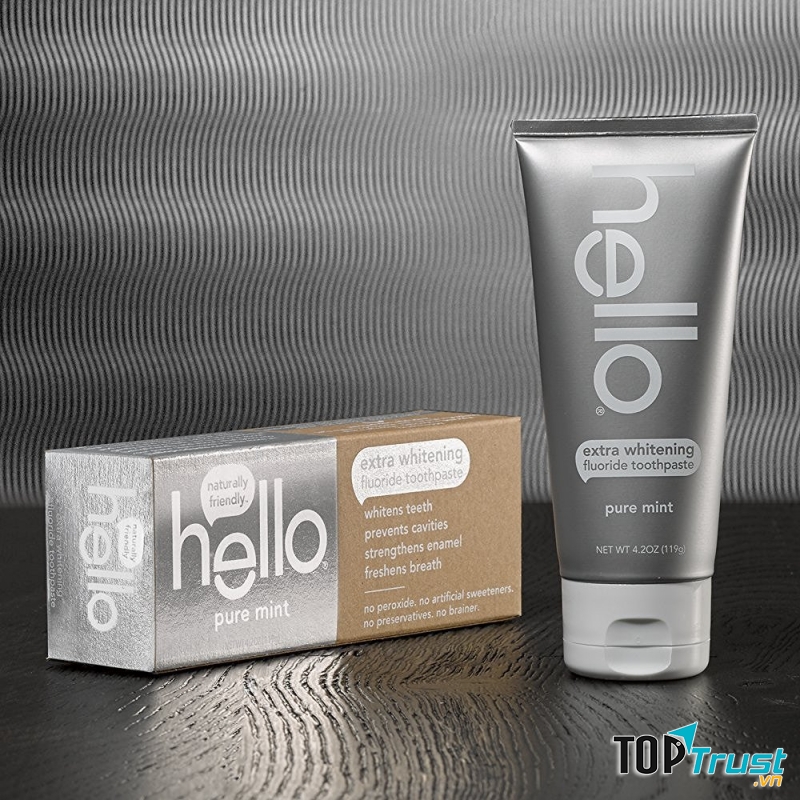 Hello Extra Whitening Pure Mint Fluoride Toothpaste