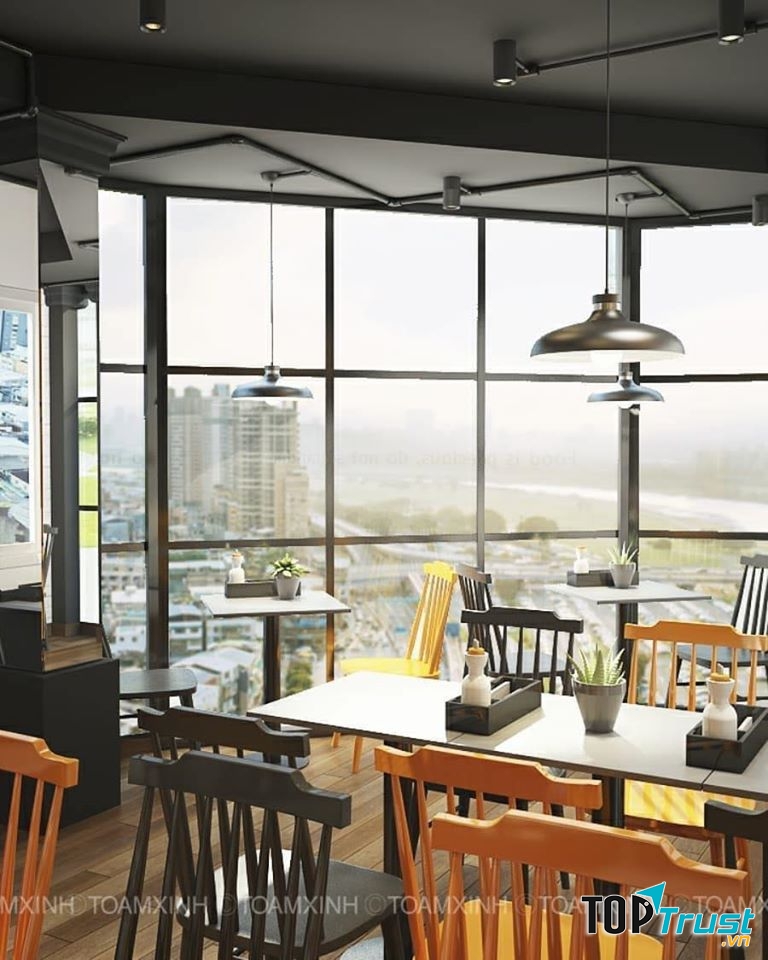 Không gian quán rộng rãi, quán được thiết kế rất sang trọng, tinh tế