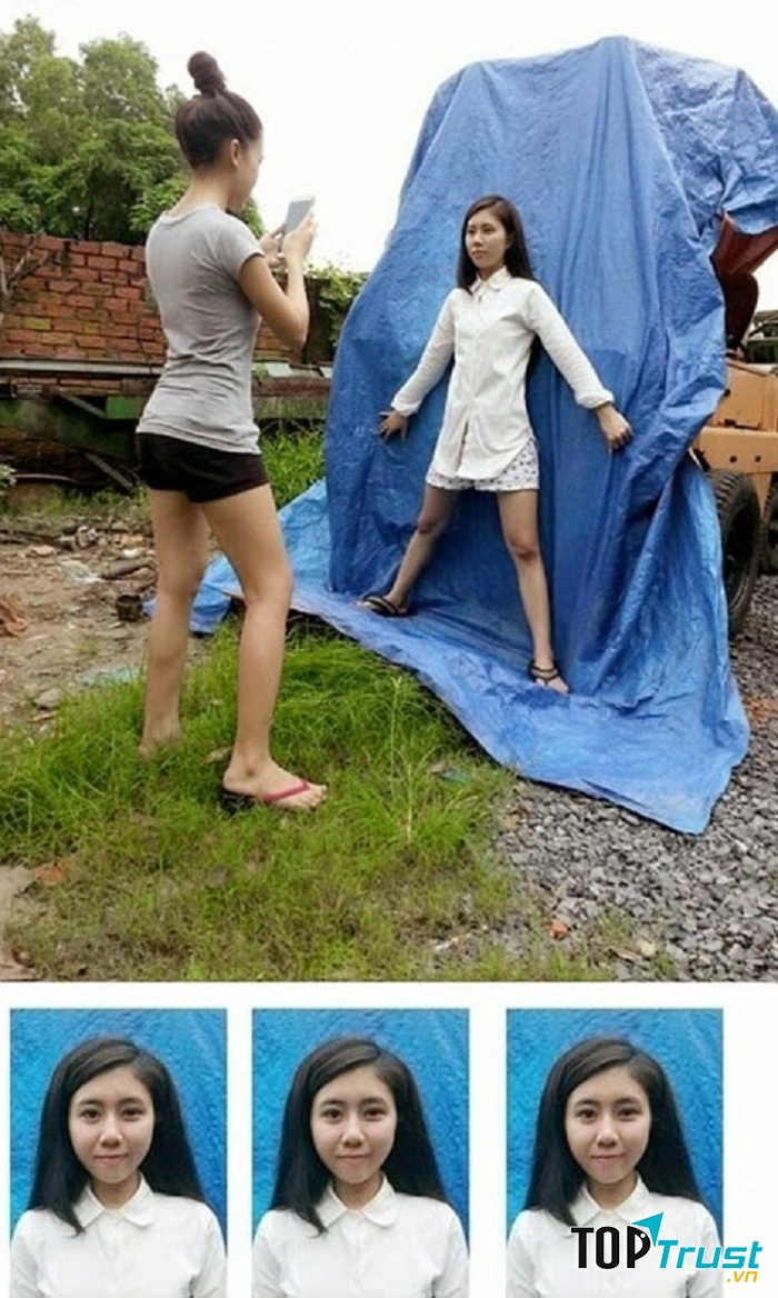Sinh viên chụp ảnh thẻ
