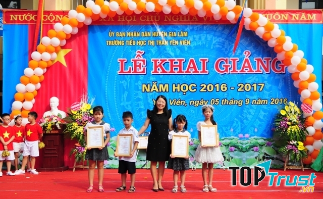 Hình ảnh trang trí lễ khai giảng trường tiểu học thị trấn Yên Viên