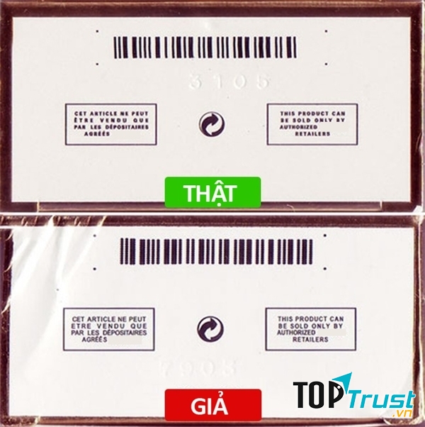 Vỏ hộp của một chai nước hoa chính hãng thường được bọc một lớp giấy kính dày, ôm khít vào hộp giấy, không có lỗi lộ ra bên ngoài.