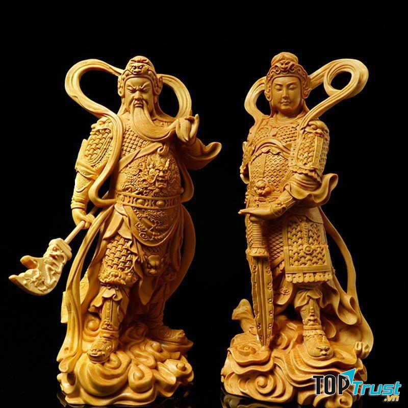 Chùa người Hoa thường dùng hình, tượng Ngài Quan Thánh Đế Quân chung với Ngài Vi Đà thay cho Ngài Tiêu Diện