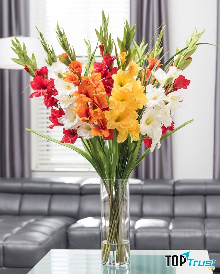 Lọ hoa lay ơn nhiều màu sắc