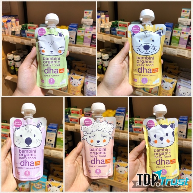 Hoa quả nghiền hữu cơ Bambini