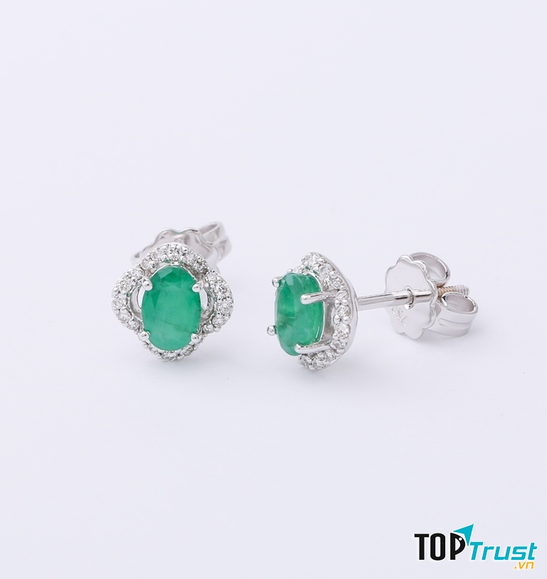 Bông tai hình học đính đá