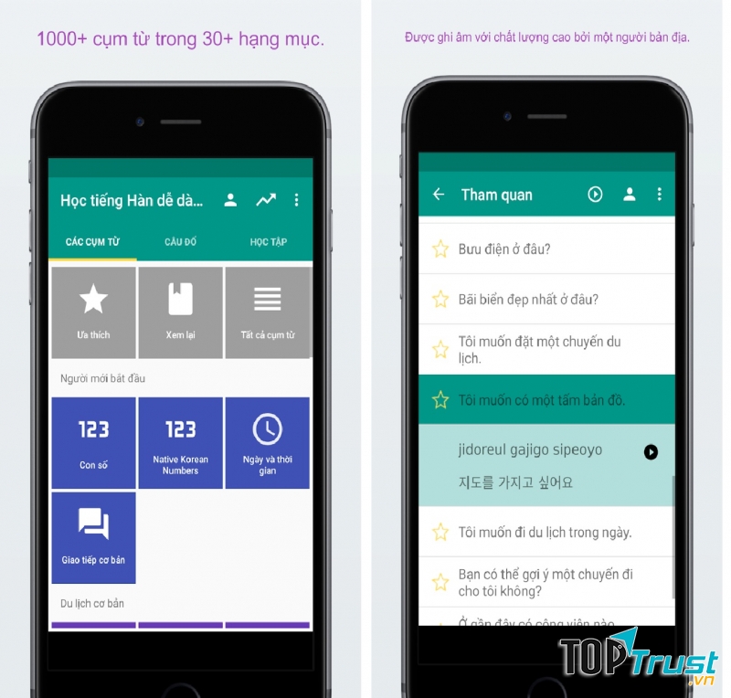 Ứng dụng Học tiếng Hàn dễ dàng