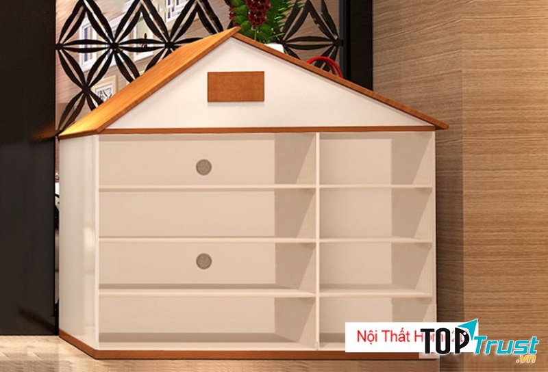 Tủ giày thiết kế giống như một ngôi nhà nhỏ đem lại cảm giác mới mẻ độc đáo