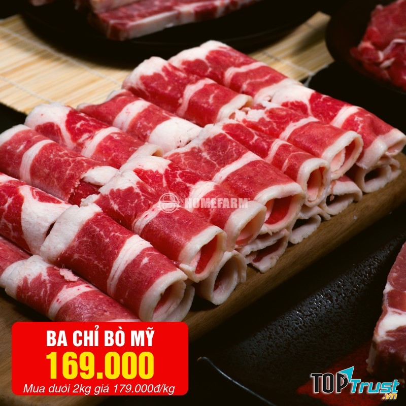 Ba chỉ bò Mỹ.