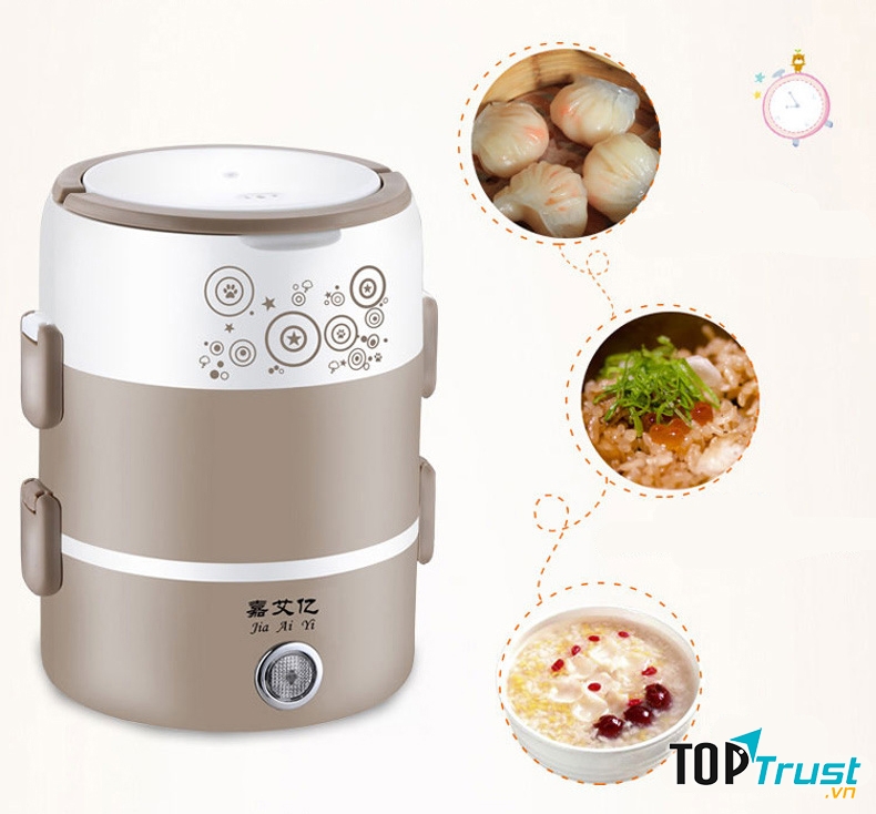 Hộp cơm hâm nóng cắm điện 3 tầng ruột inox Cooker DFH-2001