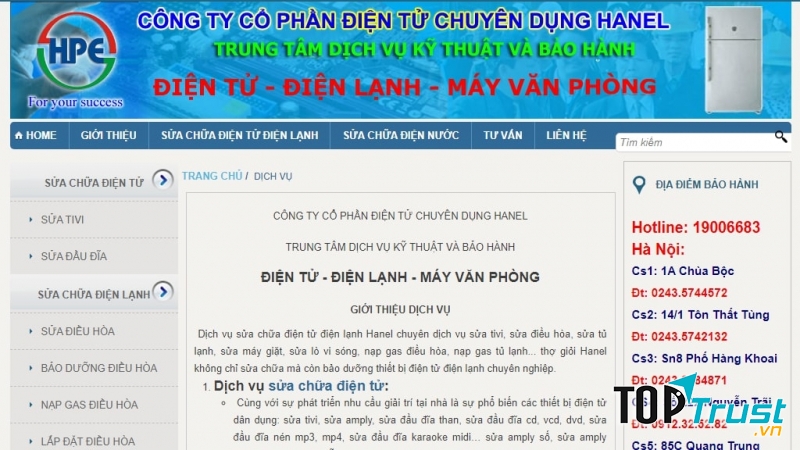 Trung tâm dịch vụ kỹ thuật và bảo hành Hanel