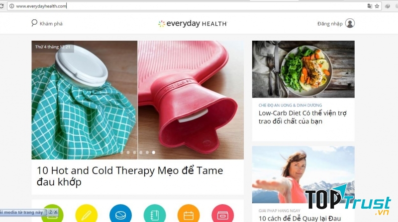 Giao diện của trang http://www.everydayhealth.com