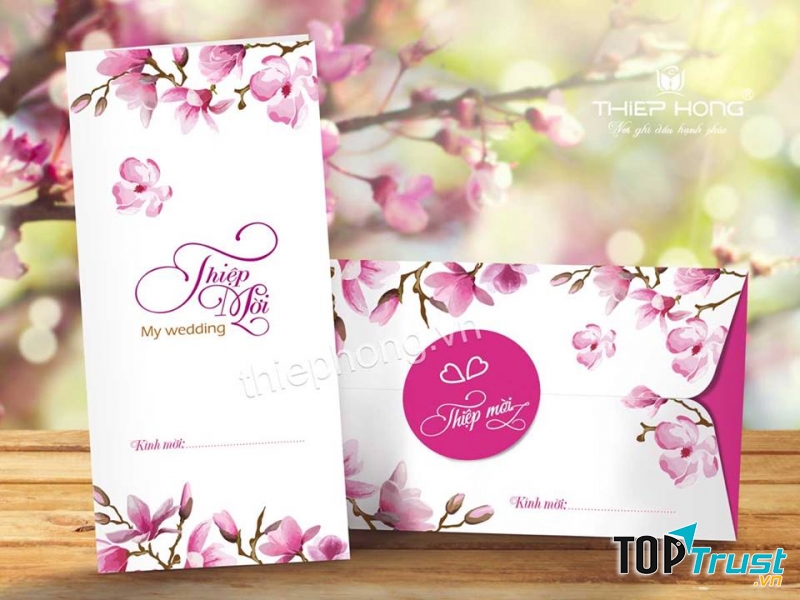 In Thiệp Cưới Đẹp Giá Rẻ - Thiệp Hồng