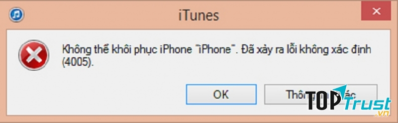 iPhone 5 restore lỗi 4005