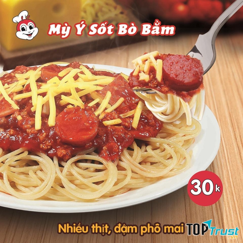   Jollibee là chuỗi nhà hàng fastfood, không chuyên hẳn về các món Ý, nhưng spaghetti của Jollibee cũng rất ngon