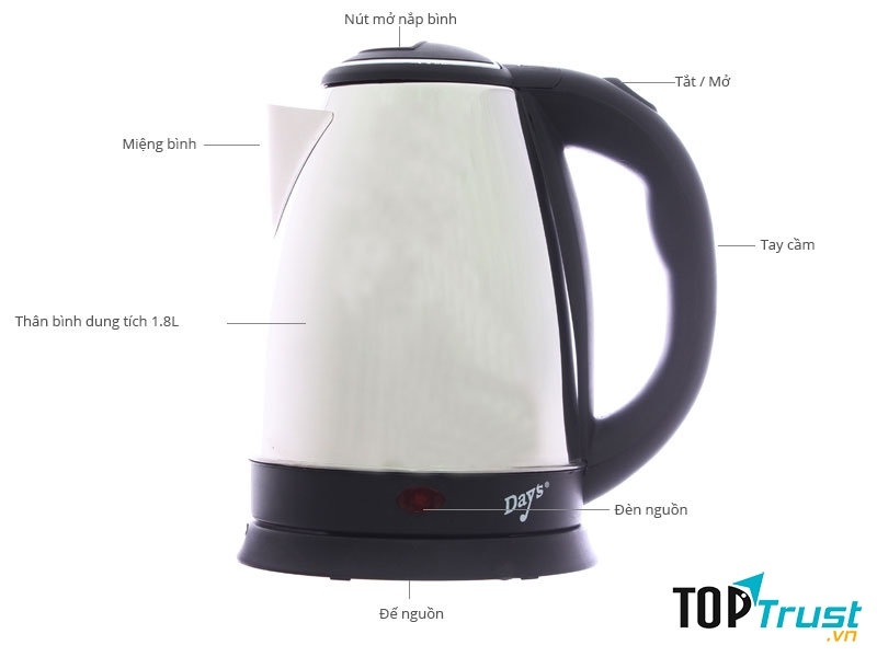 Bình đun siêu tốc Joycook/ Days JCD1080
