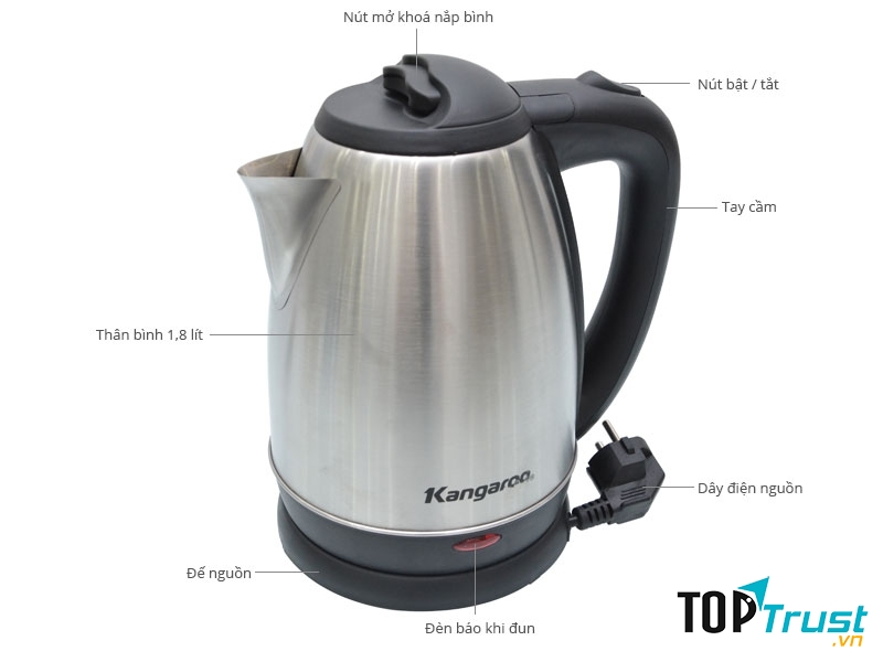 Ấm siêu tốc Kangaroo KG-338 1.8 lít