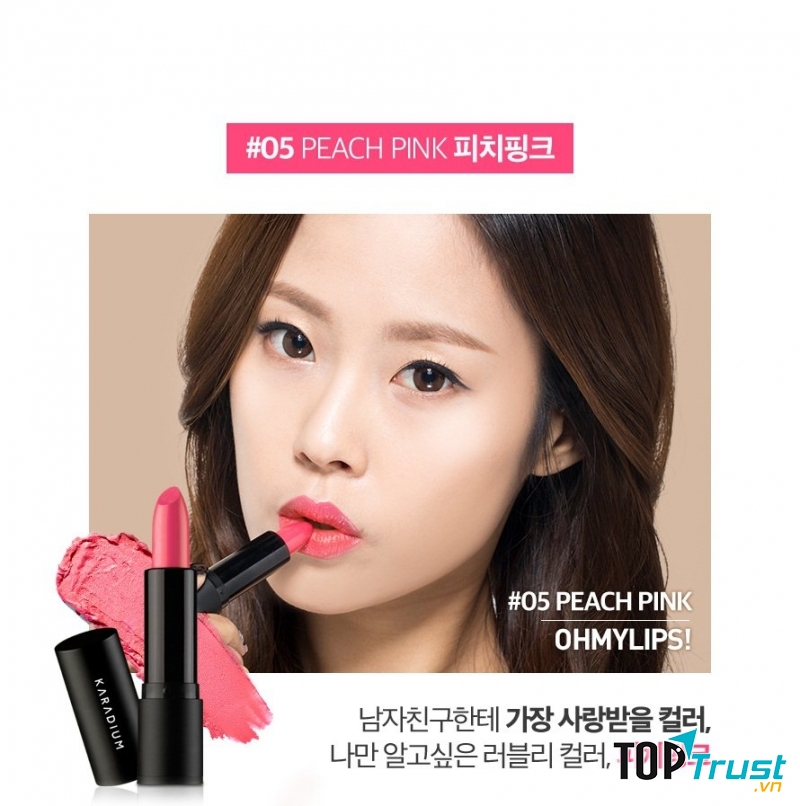 Son Karadium Oh My Lips màu Peach Pink