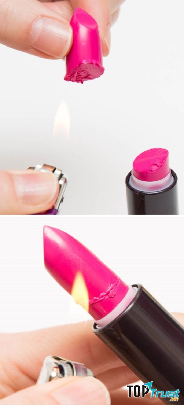 Gán son môi bị gãy