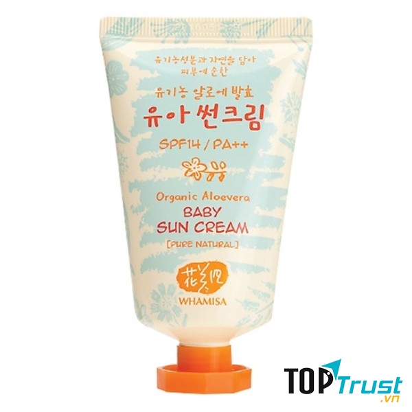 Kem Chống Nắng Cho Bé Whamisa Organic Aloevera Baby Sun Cream