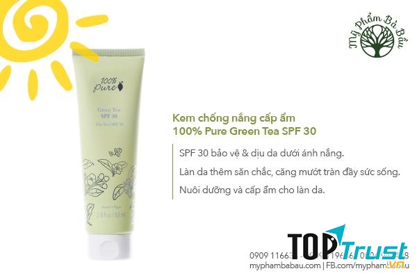 Kem Chống Nắng Cấp Ẩm 100% Pure Green Tea SPF 30