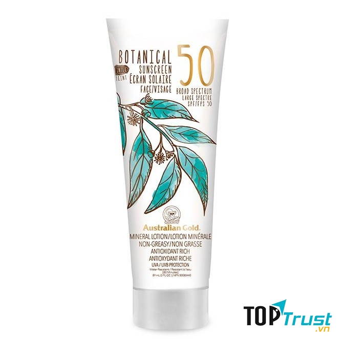 Kem Chống Nắng Vật Lý Australian Gold - Botanical SPF 50 Tinted Face Sunscreen Lotion