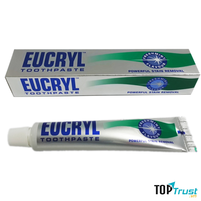 Kem đánh trắng răng, trị hôi miệng-Eucryl Toothpaste 50ml của Anh