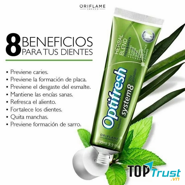 Kem đánh răng oriflame, Optifresh System 8 Herbal Blend Toothpaste