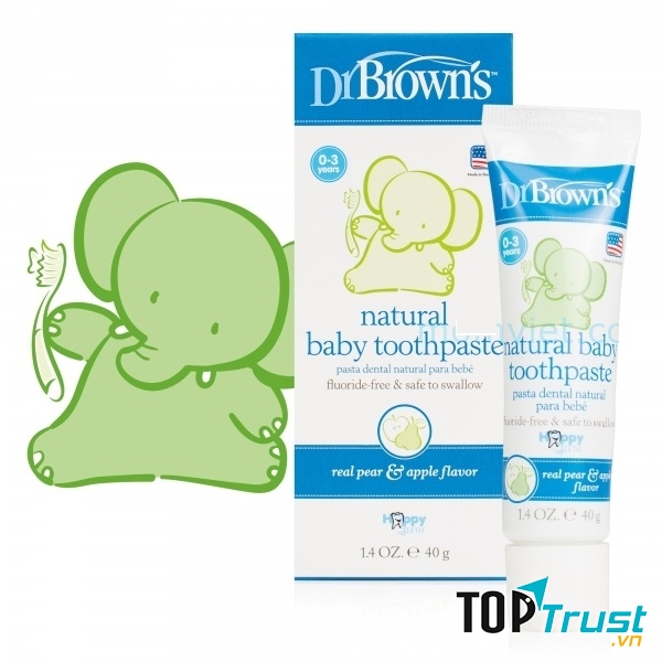Kem đánh răng vị táo Organic Dr Brown's baby