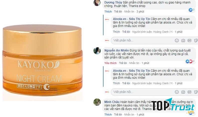 Kem dưỡng da trị nám ban đêm Kayoko Night Cream mới