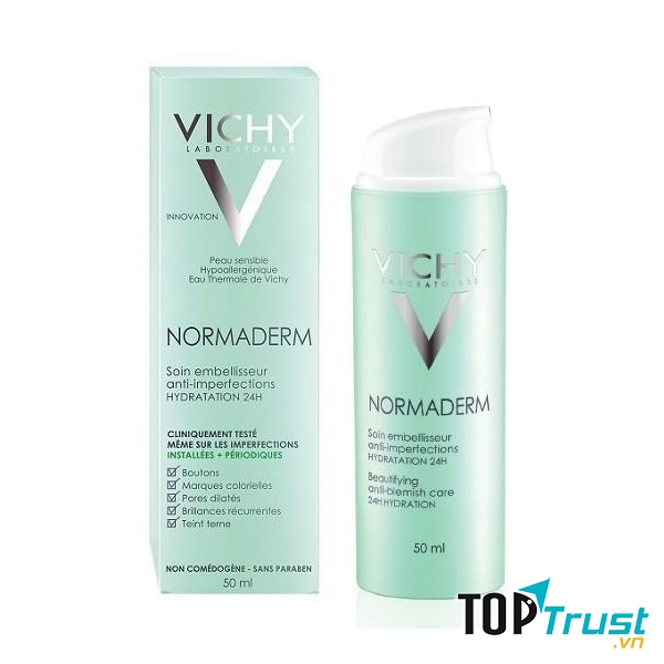 Kem dưỡng giảm mụn, giảm bóng dầu, dưỡng ẩm ban ngày Vichy Normaderm Tri-Activ 50ml