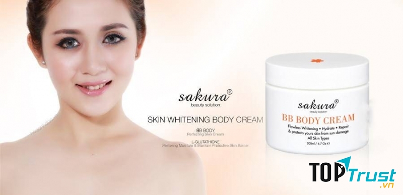 Kem dưỡng trắng da và trang điểm toàn thân Sakura Whitening Skin BB body