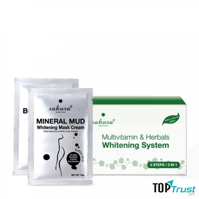 Kem tắm trắng Sakura Multivitamin & Herbals Whitening System