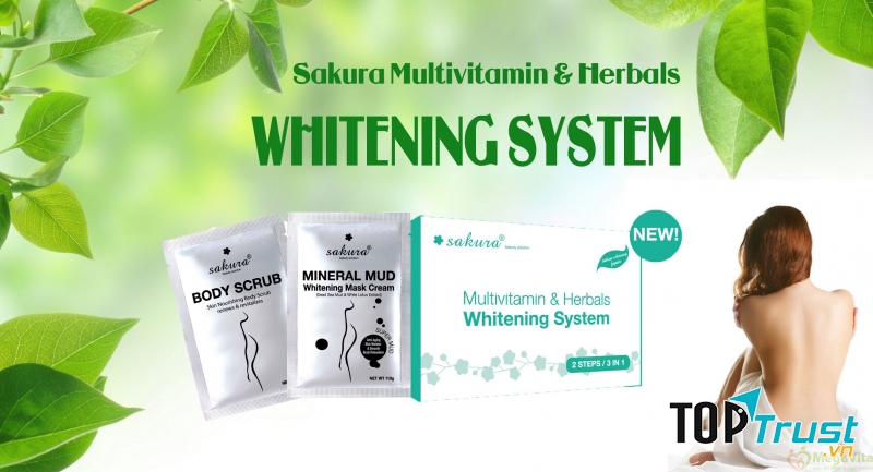 Kem tắm trắng Sakura Multivitamin & Herbals Whitening System