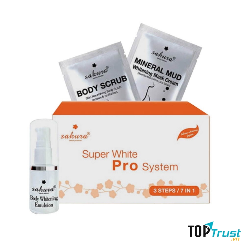 Kem tắm trắng Sakura Super White Pro System