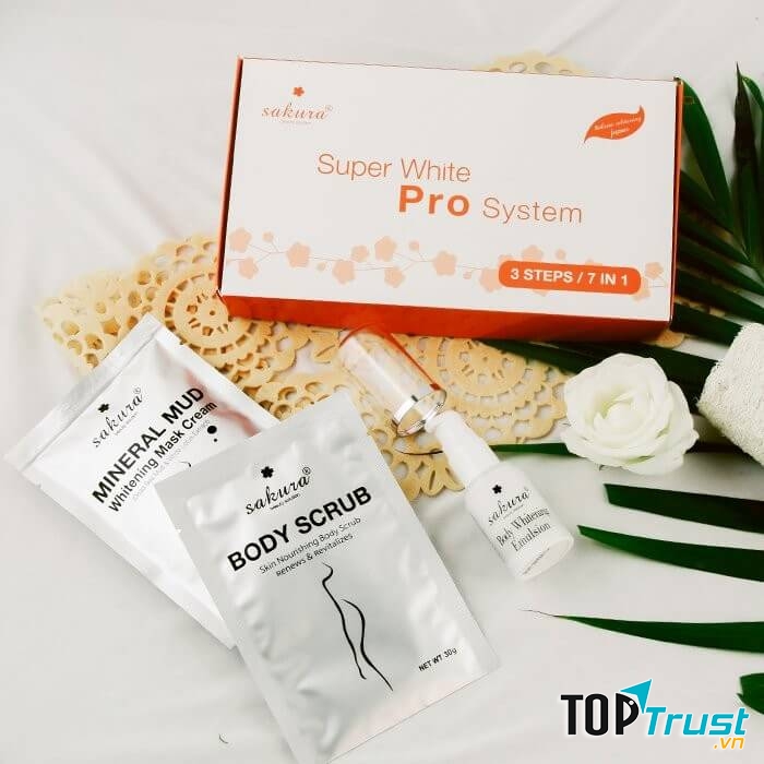 Kem tắm trắng Sakura Super White Pro System