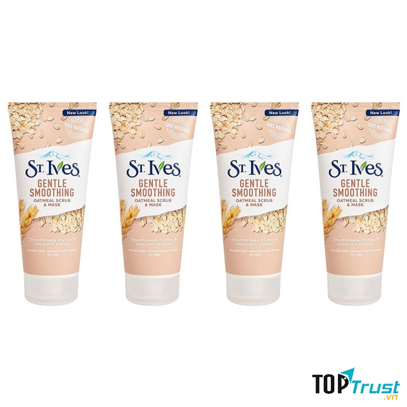Kem Tẩy tế bào chết kiêm mặt nạ Yến mạch St.Ives Gentle Smoothing Oatmeal Scrub & Mask