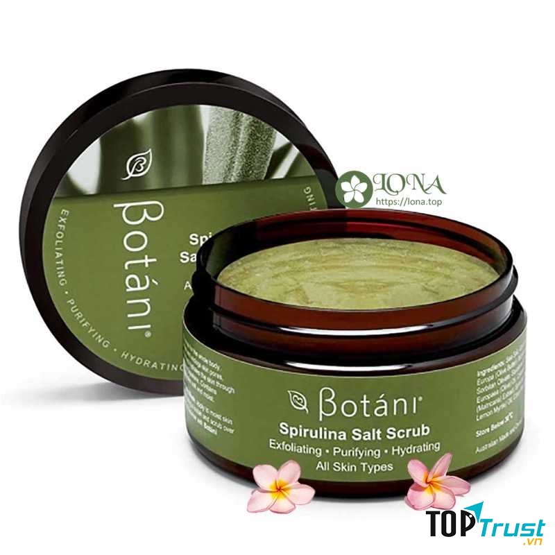 Kem tẩy tế bào chết organic Botáni Spirulina Salt Scrub