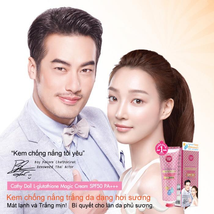 Kem trắng da chống nắng Cathy Doll L-Glutathione Magic