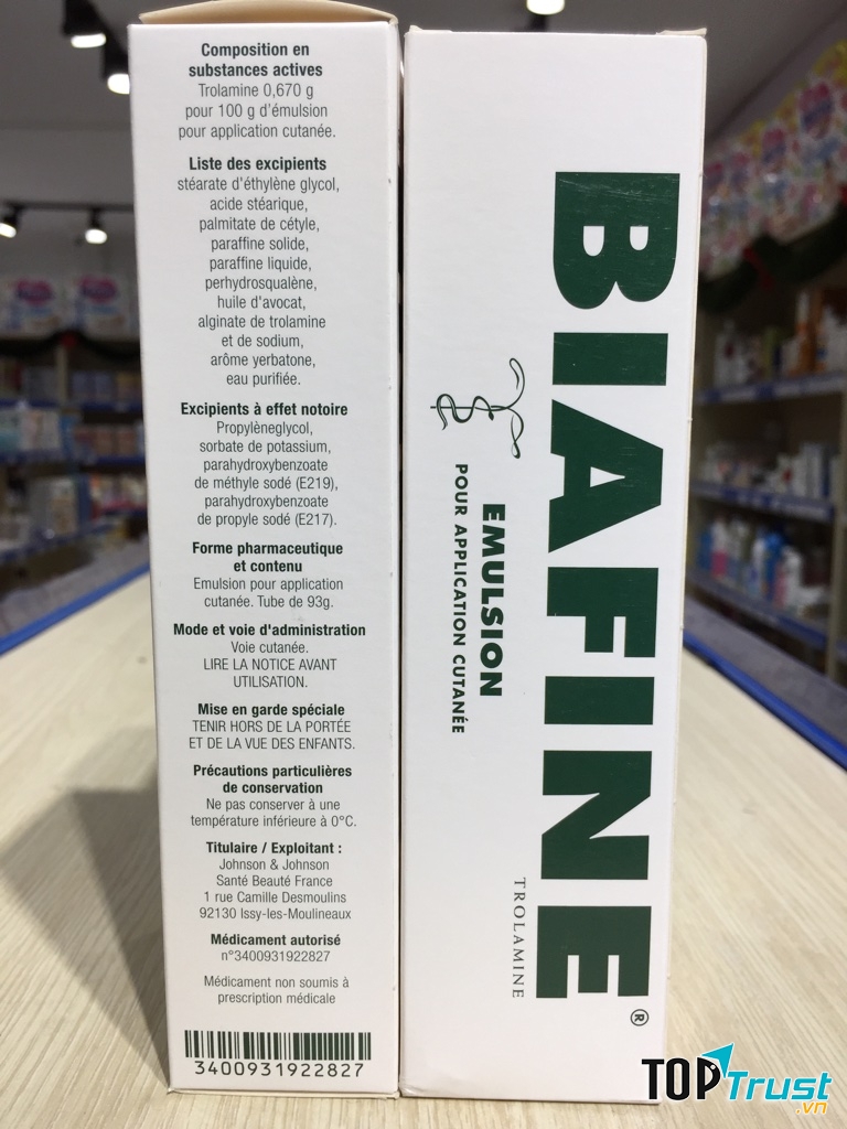 Kem trị bỏng Biafine Elmusion 93g của Pháp dùng sơ cứu ngay vết bỏng, giúp vết thương nhanh lành và hạn chế để lại sẹo