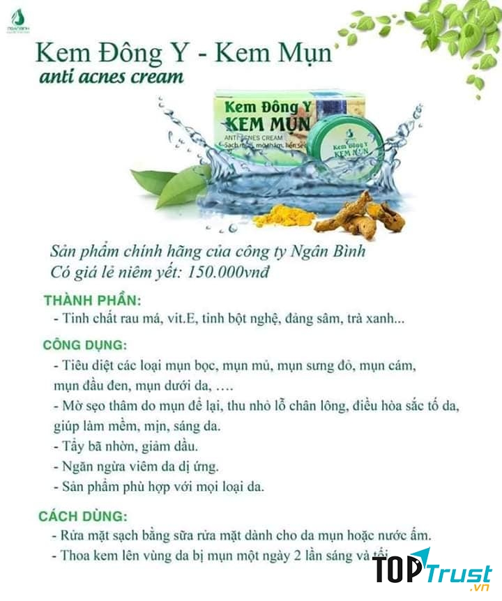 Kem trị mụn đông y Ngân Bình