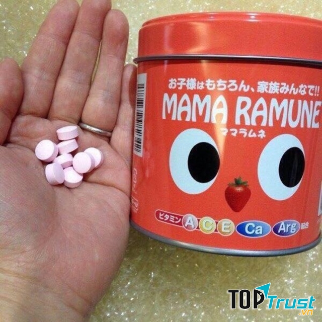 Kẹo Cho Trẻ Biếng Ăn Mama Ramune Vị Dâu 200 Viên Nhật Bản