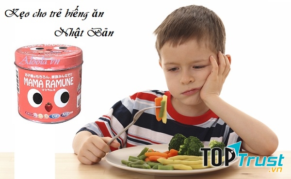 Sử dụng kẹo biếng ăn của nhật mama ramune dành cho những bé biếng ăn, chậm lớn, giúp kích thích hệ tiêu hóa, giúp cho bé ăn được ngon miệng hơn.