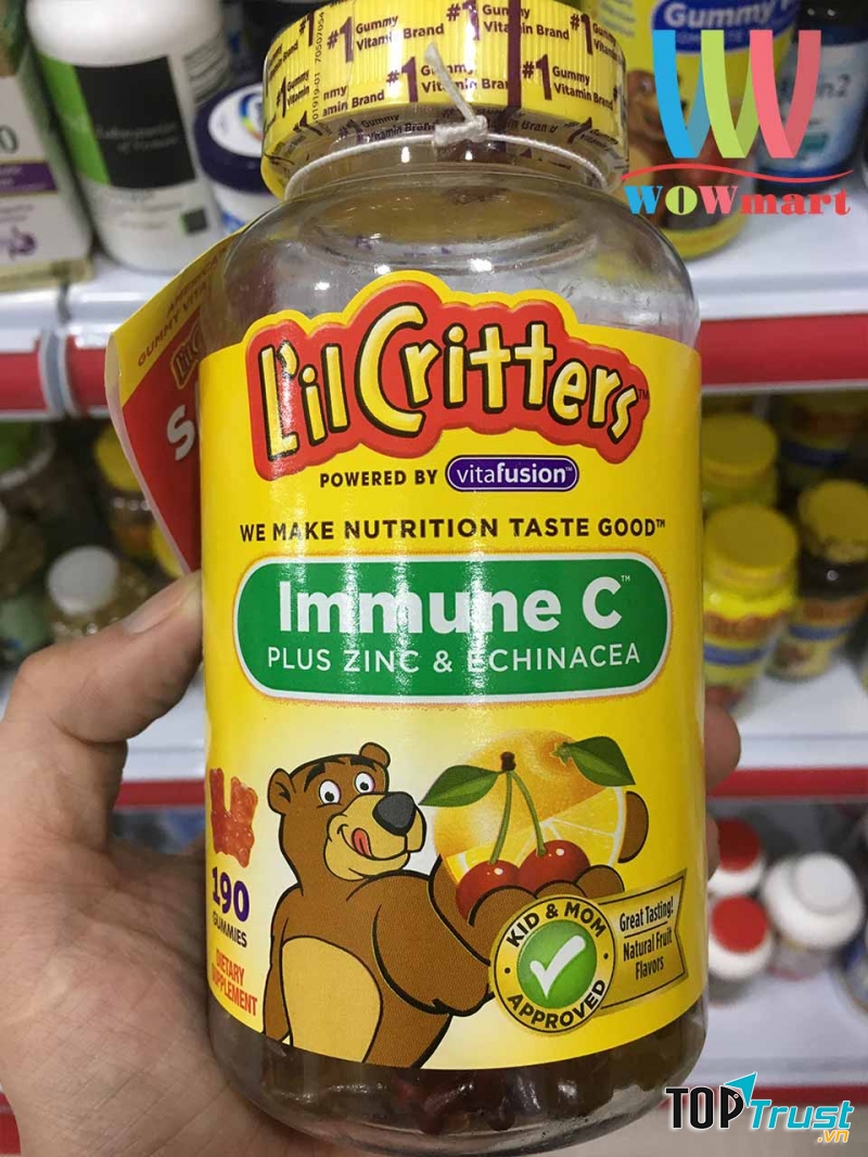 Kẹo bổ L’il Critters Immune C giúp bé tăng sức đề kháng, phòng chống những bệnh cảm cúm, nhiễm khuẩn.