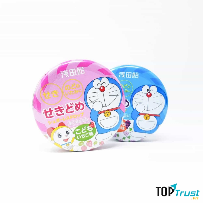 Kẹo ngậm Asada Doremon chuyên trị ho, đau họng cho trẻ nhỏ từ 5 tuổi trở lên, ngậm ngay từ đầu sẽ giảm thiểu cho các bé phải uống kháng sin