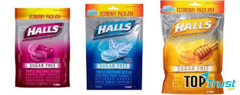 Kẹo Ngậm Trị Ho Halls Sugar Free 70 Viên Của Mỹ