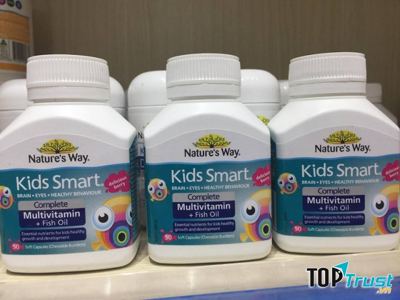 Kẹo Vitamin cho bé Nature's Way Kids Smart Complete Multivitamin + Fish Oil 50 viên
