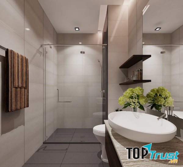 Phòng tắm khách sạn hiện đại đầy đủ tiện nghi